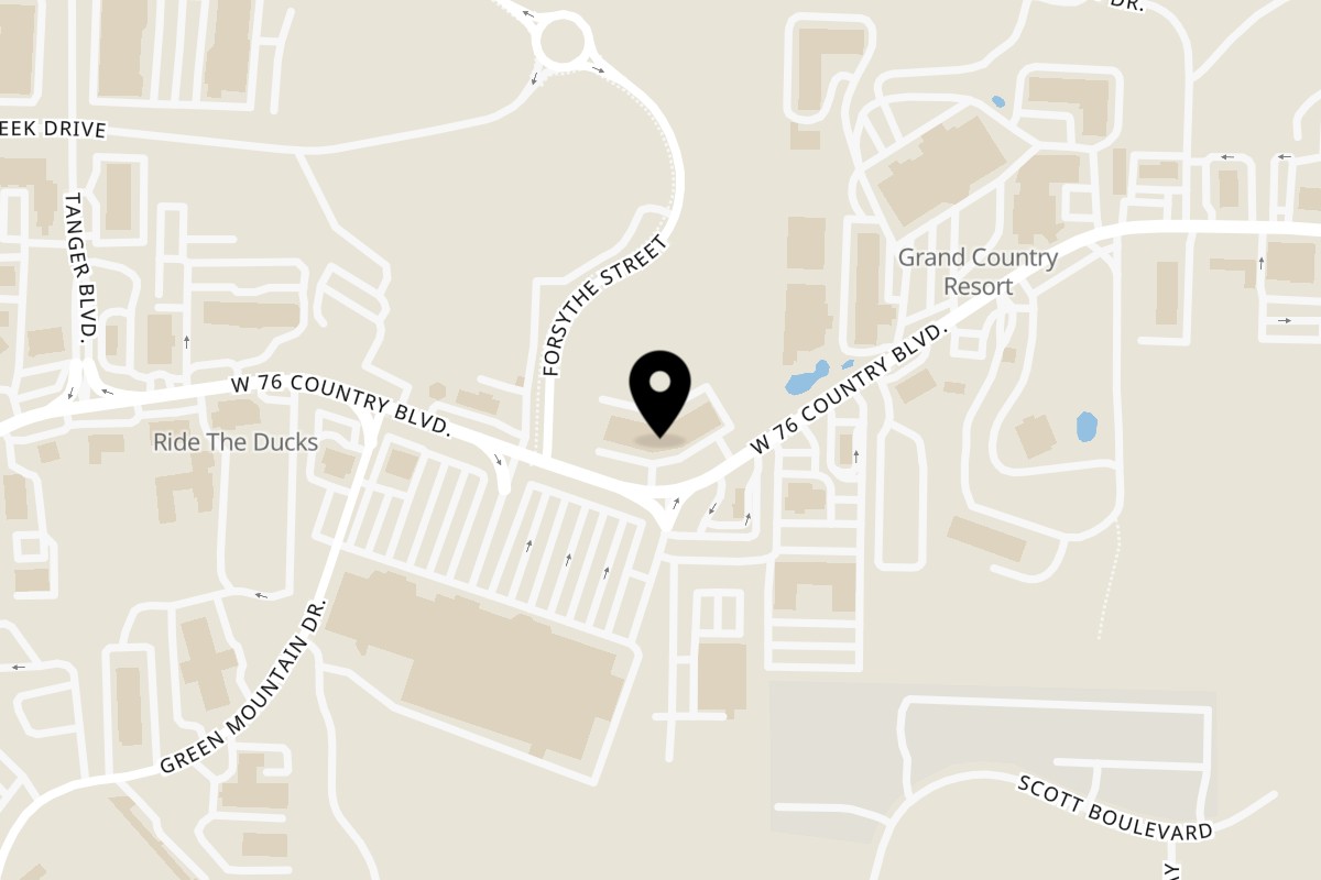 Map showing the location of India Clay Oven on 2005 W 76 Country Blvd in Branson